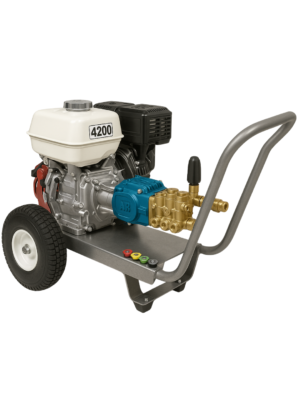 Hidrolavadora Agua Fria Para Uso Industrial de 4200 PSI – 4 GPM Con Motor Honda y Bomba CAT (Pressure-Pro)