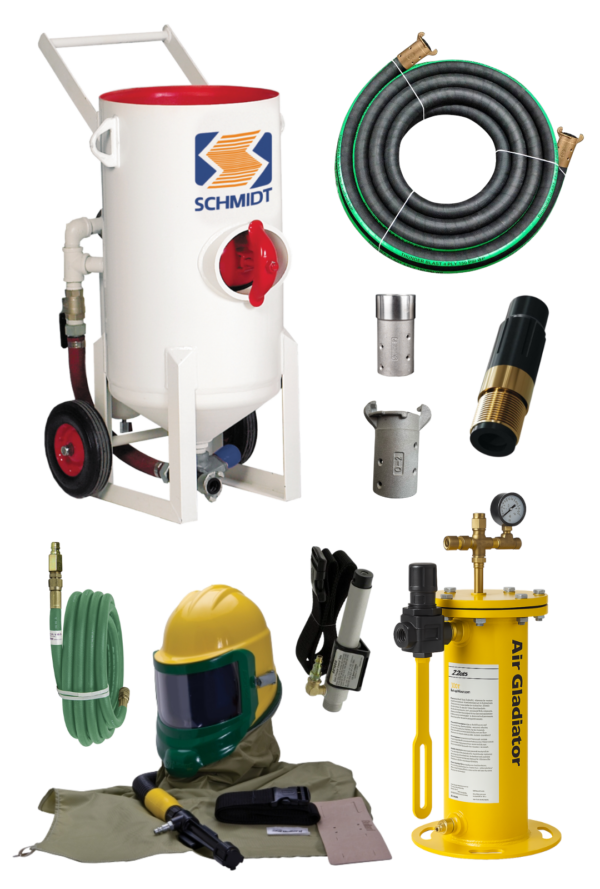 Kit Granallado / Sandblasting con Tolva Axxiom Schmidt de 3,5 Cuft - Image 2